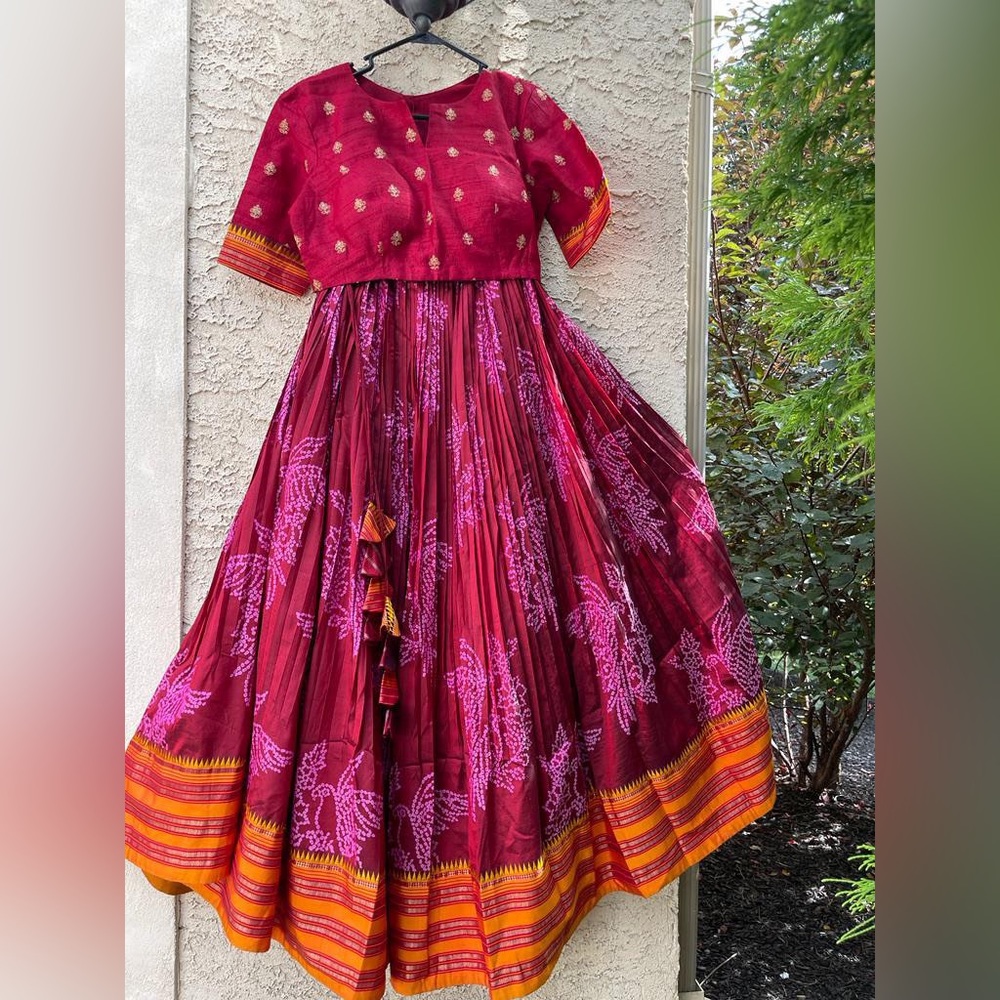 beautiful narayanapet crop top and skirt